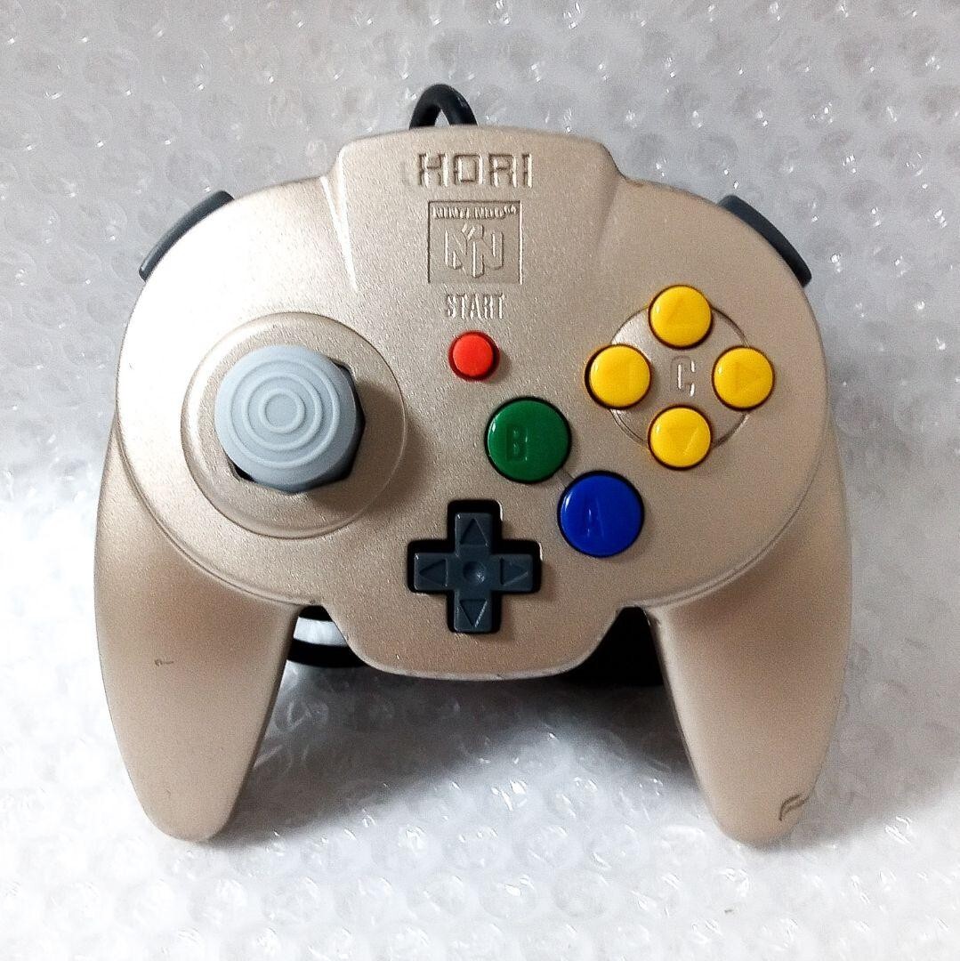 NINTENDO 64 - 【動作確認済】 06 ホリパッドミニ GOLD コントローラ 任天堂 64 Hori Pad mini Gold Nintendo 64 Console Controller Gold HN6