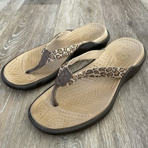 leopard croc flip flops