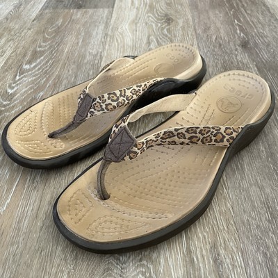 leopard crocs size 8