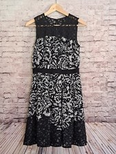 Ann Taylor Black Floral Sleeveless Dress Size 0