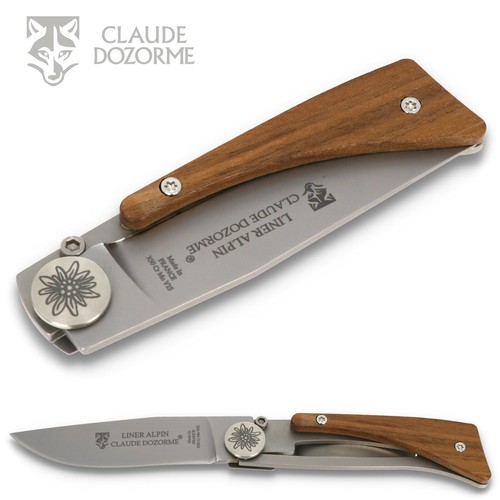 Claude Dozorme Thiers - navaja alpina - mango nogal - clip - Liner Lock - Imagen 4 de 4
