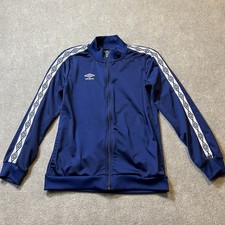 Umbro Youth Boys Large 12/14 Warm Up Full Zip Soccer Blue Track Jacket Active