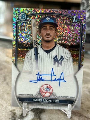 HANS MONTERO 2023 BOWMAN CHROME 1ST SPECKLE REFRACTOR AUTO /299 Autograph