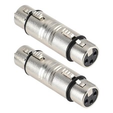 Image of 2 Pack XLR Coupler XLR 3 Pin Female to Female Adapter Gender Changer Mic Barrel