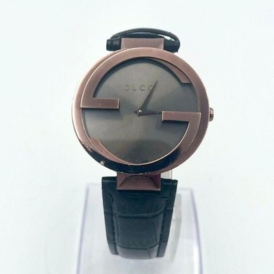 Gucci 1333 Interlocking Bronze Belt Watch Leather Strap