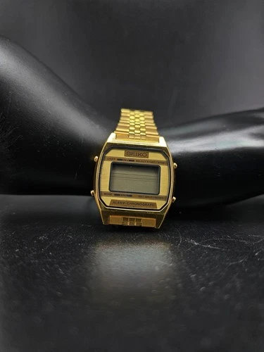 Vintage Seiko A904-5199 Digital Chronograph Watch Gold Tone NOS Unworn 0081