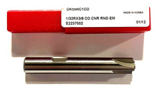 Premier HP 3/8" Cobalt Corner Rounding End Mill 1/32" Radius 4 Flute RC1CO