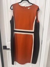 CALVIN KLEIN ORANGE COLORBLOCK SLEEVELESS SHEATH SZ 18W