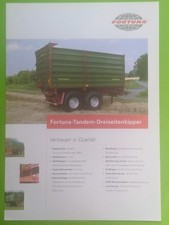 FORTUNA Tandem Dreiseitenkipper Muldenkipper Prospekt 09/2008 Traktor Schlepper