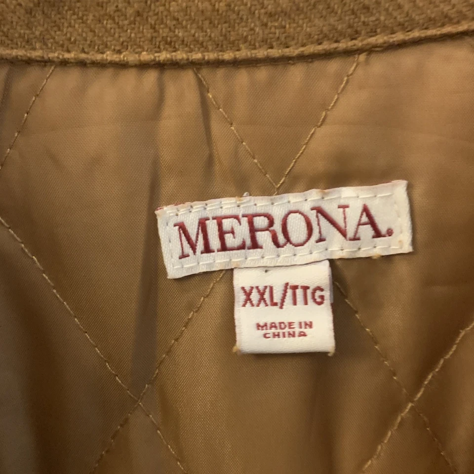 Chaqueta Camisa Chaqueta Merona Para Hombre Talla XXL Aislada Suave Marrón Botón Algodón Foto 4 de 4