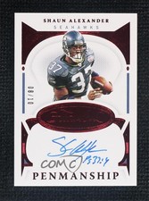 2021 Panini Flawless Penmanship Ruby 8/10 Shaun Alexander #PEN-SAL Auto 07o4