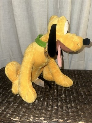 Disney Store Exclusive Sitting Pluto Dog Plush Stuffed Animal 16  Floppy Toy