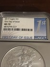2019 $1 AMERICAN SILVER EAGLE UNC FDOI 1st Day of Issue 1 oz .999 NGC MS70 — photo 2