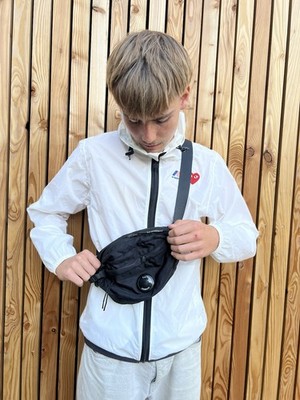 C. P. Company Vintage Bauchtasche Schwarz Baumwolle