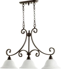Quorum International 6554-3 Bronze Bryant 3-Light 36"W Linear Chandelier