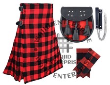 Highlander Macgregor Rob Roy tartan 8 yard kilt for Men's - Custom Size Kilts
