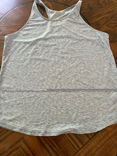 TYR Lightweight Stretch Scoop Neck Racerback Tank Top Heather Gray Women L 524