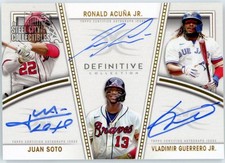 Juan Soto Ronald Acuna Jr Vladimir Guerrero Jr 2022 Definitive Auto Card DTA-SAG