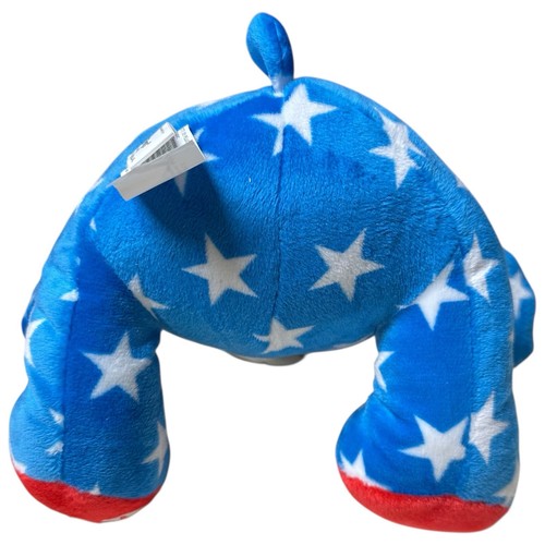 Oso de peluche Six Flags EE. UU. estrellas azules pies rojos animal de peluche patriótico juguete de 10 pulgadas - Imagen 7 de 14
