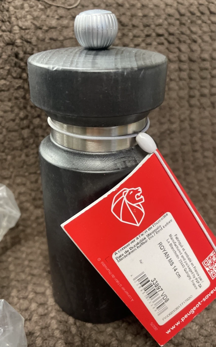 (2) Peugeot Royan SALT MILL 5.5" Grey 33897 wood gray shaker NWT! $0 Ship!