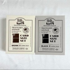 Set of 2 TRAVELER  S notebook Card Size 20th Anniversary Set Color Black  Brown