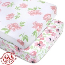 Baby Essentials Roses and Flowers Crib Sheets 2pk