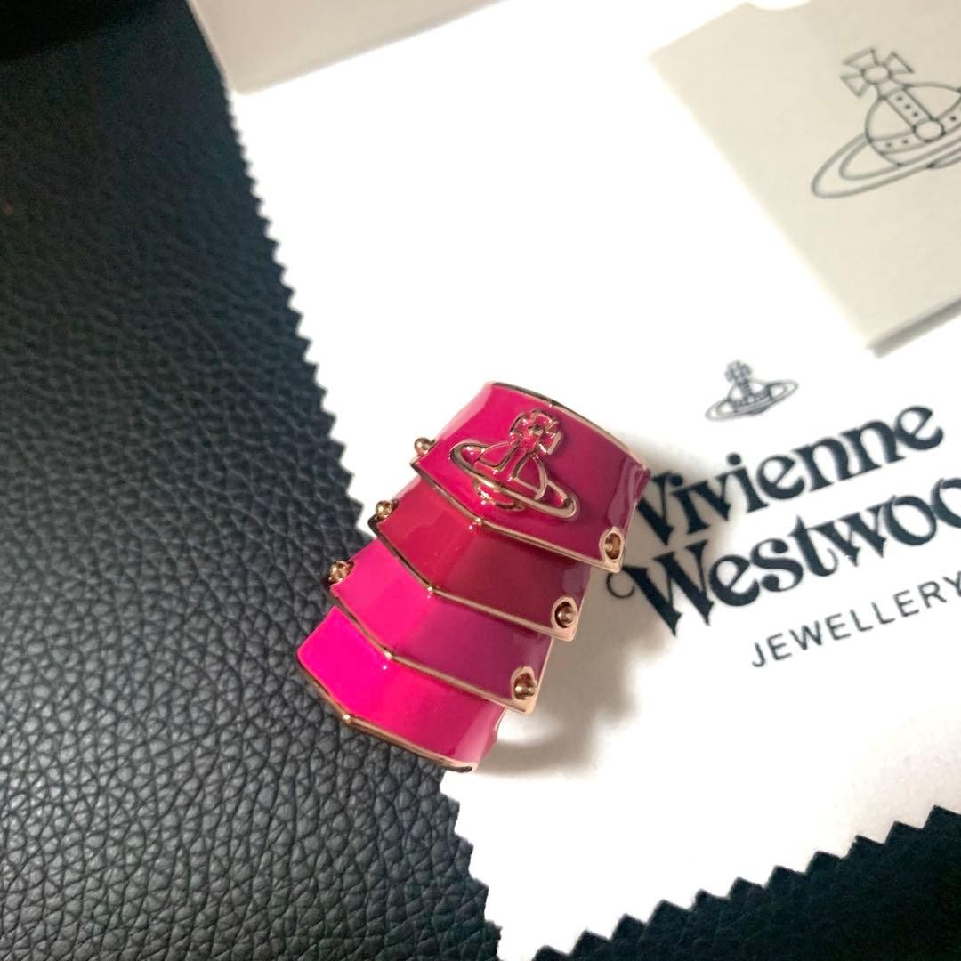 Vivienne Westwood Ring M Size 6.5-7.5 ARTEMIS Armor Pink Rose Red