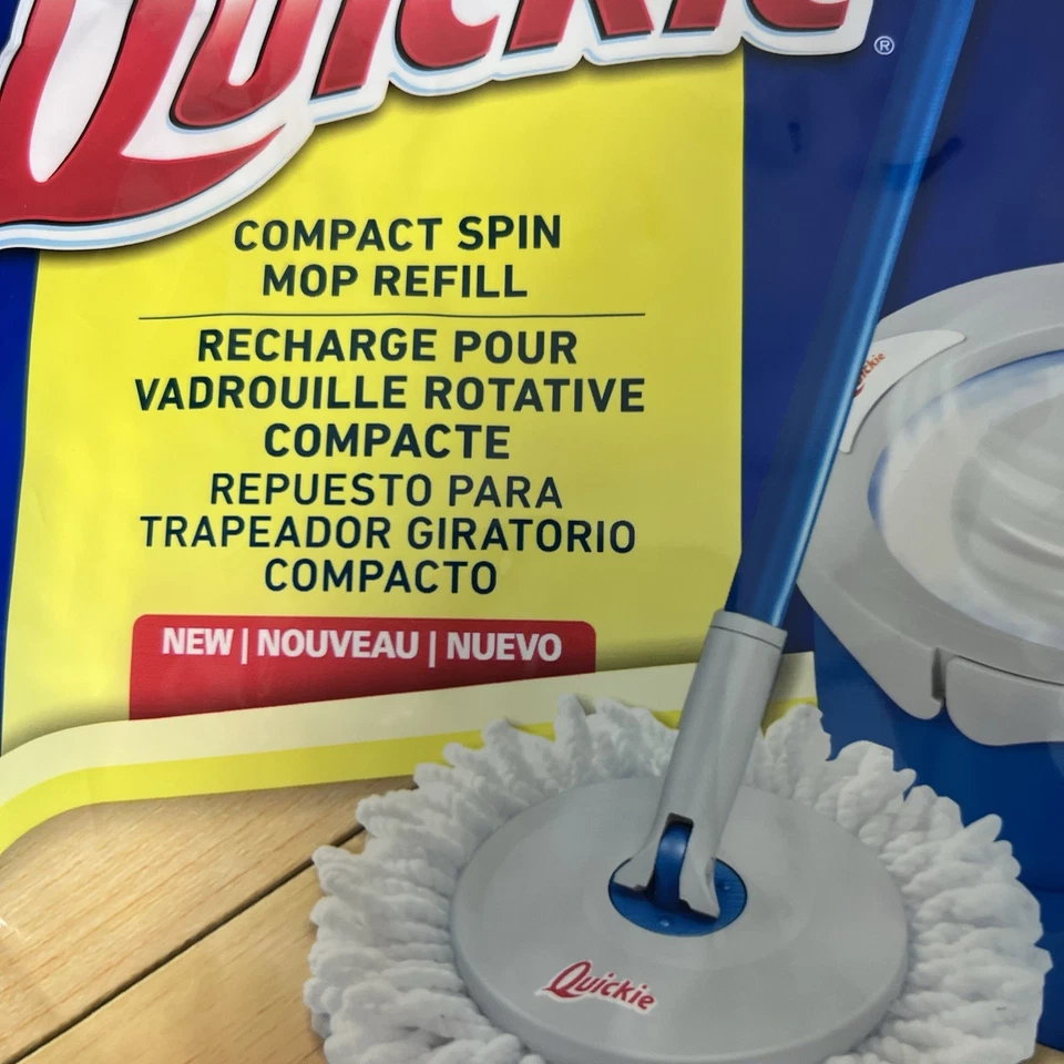 Quickie Water Compact Spin Mop Refill Floor Cleaning System Microfiber - Image 2 of 4