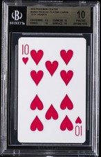 2016 MARIO PIKACHU PLAYING CARDS POKEMON CENTER 10 OF HEARTS BGS 10