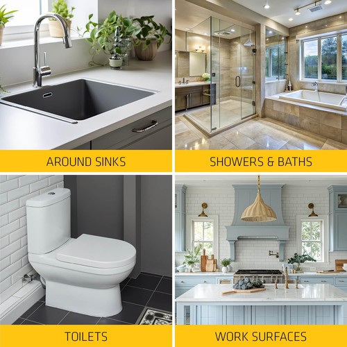 Everbuild General Purpose Silicone Sealant – Waterproof – 1 - Pack, White - Picture 7 of 8