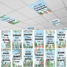 12 Pcs Fluorescent Light Covers for Ceiling Lights 4 x 2 Ft Magnetic Cactus L...