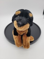Animal Alley Rottweiler Puppy 11" Plush Black Brown Dog Stuffed Animal Sitting