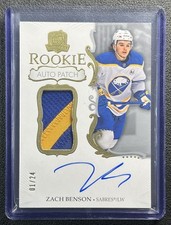 ZACH BENSON 2023-24 UPPER DECK THE CUP #157 ROOKIE PATCH AUTO GOLD FOIL 01/24