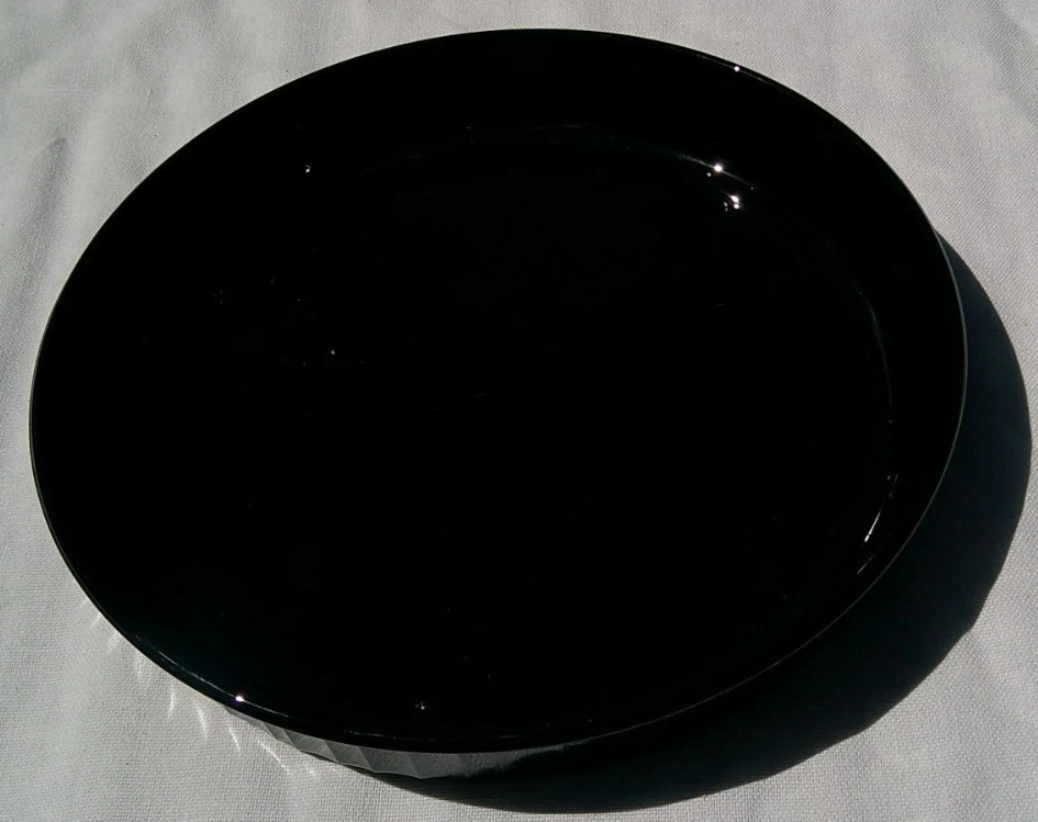 CorningWare F-3-B Black Glass Pie Plate 9.5" Baking Dish 24cm