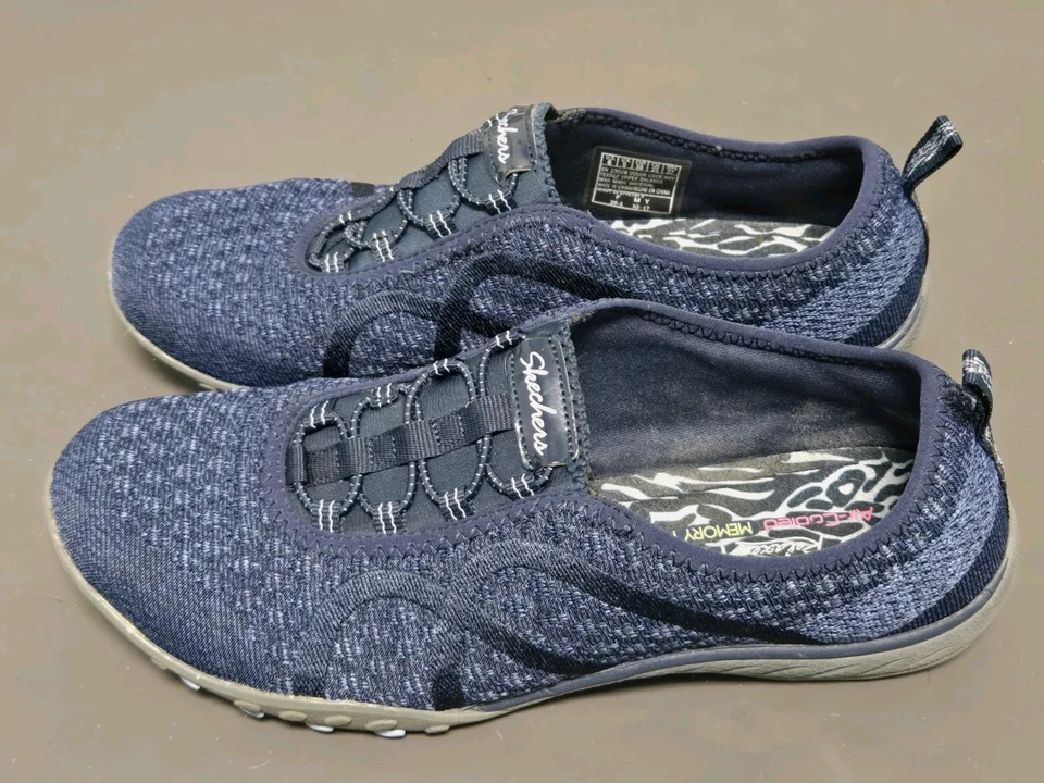 Skechers Breathe Easy Infi-Knity Womens Sz 8 Navy Blue 23028 Slip On Relaxed Fit - Image 3 of 4