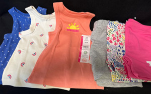 THREE NEW GIRLS 18 MONTH SUMMER OUTFITS TANK TEE & SHORTS