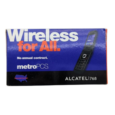 Alcatel 768 Flip Phone Metro PCS Locked GSM 3G Bluetooh 2MP Camera 2.4'' Display