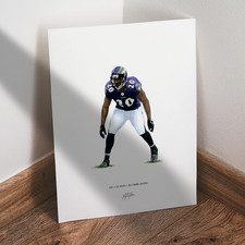 Ed Reed Poster Baltimore Ravens Football 8x10 Illustration Art Print
