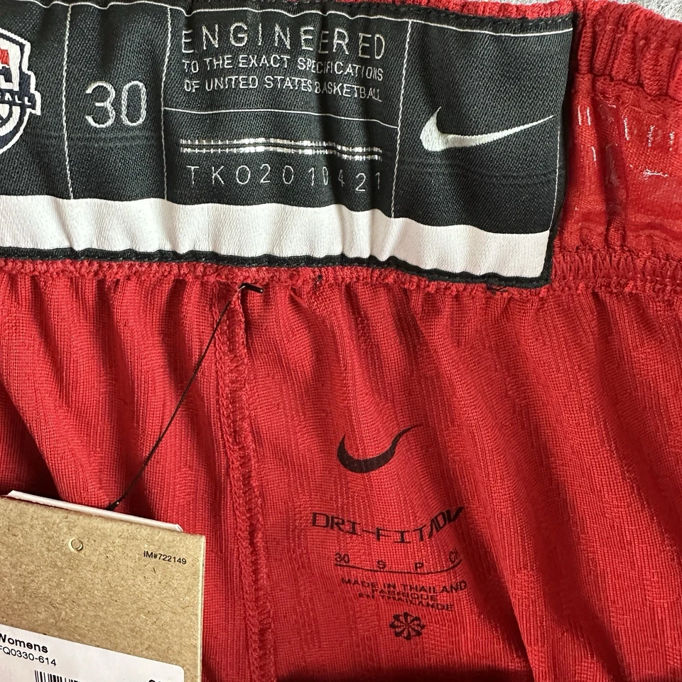 Pantalones Cortos de Baloncesto Nike USA Limited Para Mujer Talla Pequeña 30 FQ0330-614 Juegos Olímpicos Rojo Foto 2 de 4