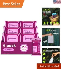 Flushable Wipes for Adults - Rosewater Butt Wipes for Women  Men, Septic Saf...
