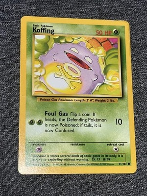 KOFFING 51/102 Base Set Unlimited Common Pokemon TCG HP