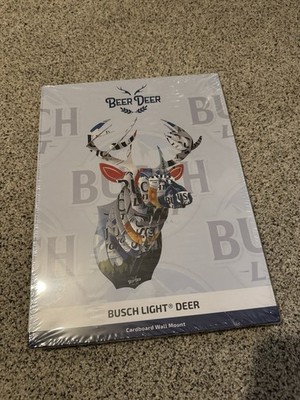 Busch Light Beer Deer Cardboard Deer Wall Plaque 3D Effect Wall Mounted Man Cave