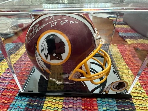 WASHINGTON REDSKINS HOF JOE THEISMANN AUTOGRAPHED W/CASE MINI HELMET