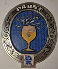 Vintage Pabst PBR Embossed Plastic Beer Sign 16" x 19' "Good Old-time Flavor"