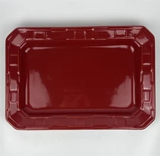 Longaberger Woven Traditions 13”x9” Serving Platter – Classic Red Stoneware USA
