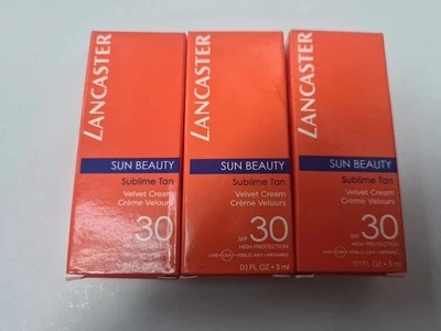 lancaster sun beauty sublime tan spf 30 sun cream 3× 3ml new