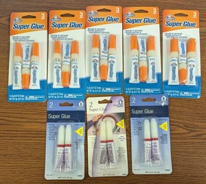 LOT OF 8 - ELMERS & HELPING HAND SUPER GLUE * SEE DESCRIPTION FOR BREAKDOWN*