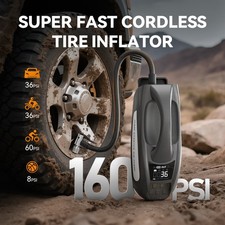 160PSI Tire Inflator & 6000A Jump Starter | 27000mAh Battery for Gas