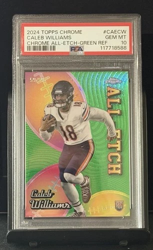 2024 Topps Chrome Caleb Williams Rookie CAE Green Refractor /99 Bears RC PSA 10