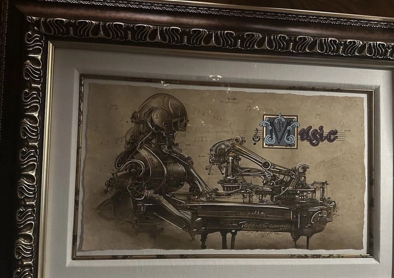 Michael Godard “Music” Original Mixed Media Signed Artwork COA Framed